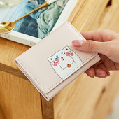 Γυναικείο μικρό πορτοφόλι με απλικέ - οικολογικό δέρμα