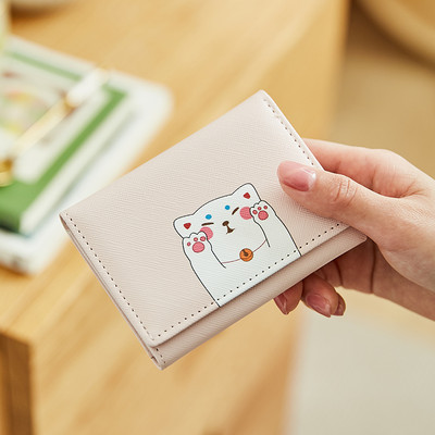 Γυναικείο μικρό πορτοφόλι με απλικέ - οικολογικό δέρμα