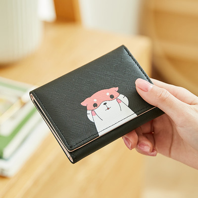 Γυναικείο μικρό πορτοφόλι με απλικέ - οικολογικό δέρμα