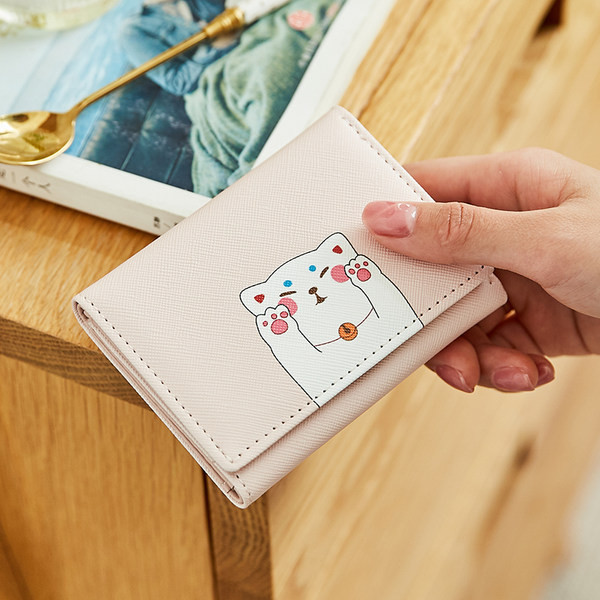 Γυναικείο μικρό πορτοφόλι με απλικέ - οικολογικό δέρμα