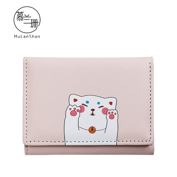 Γυναικείο μικρό πορτοφόλι με απλικέ - οικολογικό δέρμα