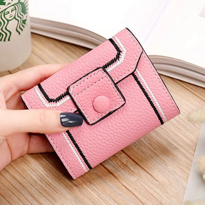 Μοντέρνο έκο δερμάτινο πορτοφόλι με στερέωση με θήκη για κάρτες