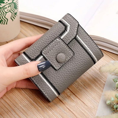 Μοντέρνο έκο δερμάτινο πορτοφόλι με στερέωση με θήκη για κάρτες