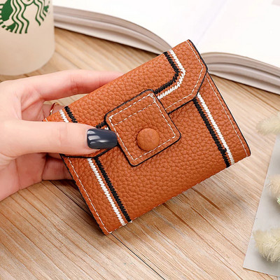 Μοντέρνο έκο δερμάτινο πορτοφόλι με στερέωση με θήκη για κάρτες