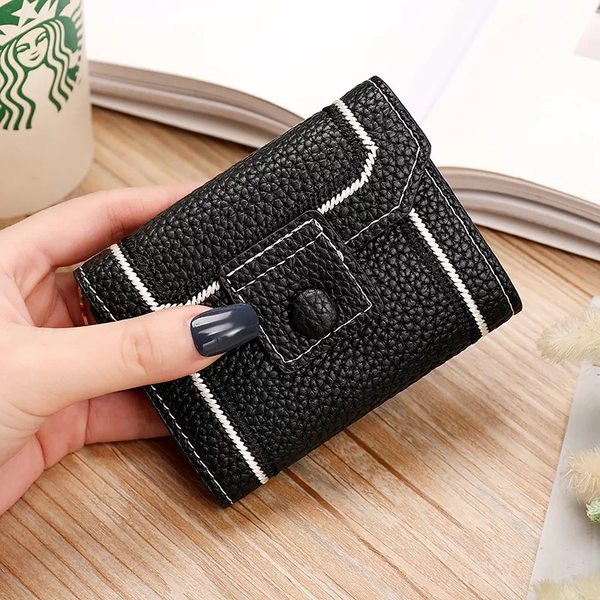 Μοντέρνο έκο δερμάτινο πορτοφόλι με στερέωση με θήκη για κάρτες