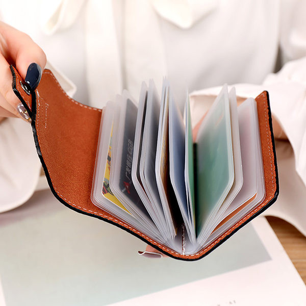 Μοντέρνο έκο δερμάτινο πορτοφόλι με στερέωση με θήκη για κάρτες