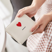 Μικρό γυναικείο πορτοφόλι με κεντήματα - οικολογικό δέρμα