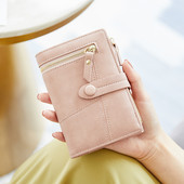 Νέο γυναικείο έκο δερμάτινο πορτοφόλι με φερμουάρ σε διάφορα χρώματα