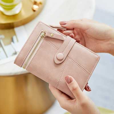 Νέο γυναικείο έκο δερμάτινο πορτοφόλι με φερμουάρ σε διάφορα χρώματα