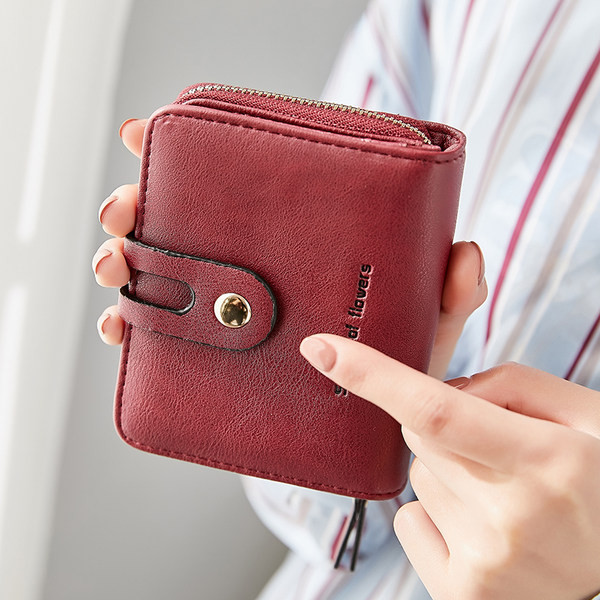 Sieviešu mazais maks ar metāla aizdari un monētu kabatu