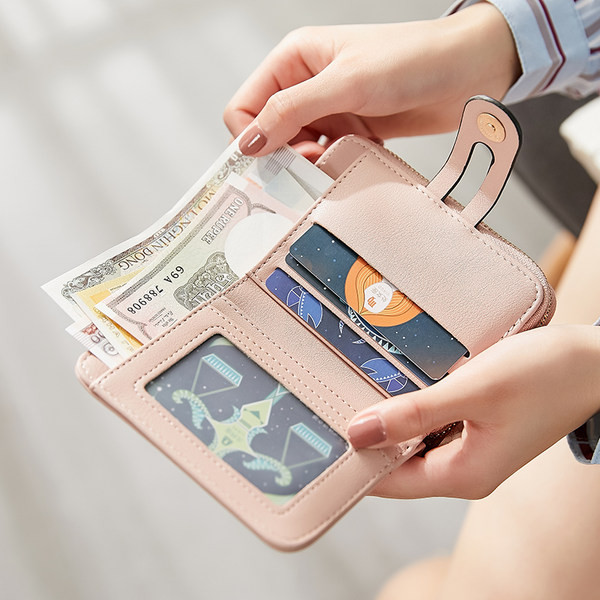 Sieviešu mazais maks ar metāla aizdari un monētu kabatu