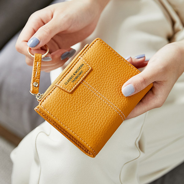 Γυναικείο μικρό πορτοφόλι με φερμουάρ σε διάφορα χρώματα - οικολογικό δέρμα