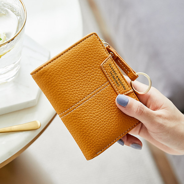 Γυναικείο μικρό πορτοφόλι με φερμουάρ σε διάφορα χρώματα - οικολογικό δέρμα