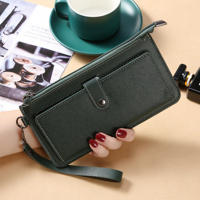 Γυναικείο μοντέρνο έο δερμάτινο πορτοφόλι με φερμουάρ και λαβή