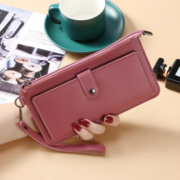 Γυναικείο μοντέρνο έο δερμάτινο πορτοφόλι με φερμουάρ και λαβή