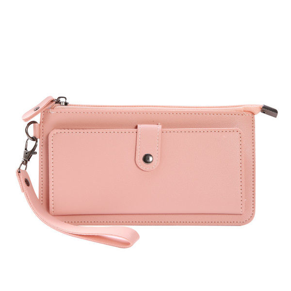 Γυναικείο μοντέρνο έο δερμάτινο πορτοφόλι με φερμουάρ και λαβή