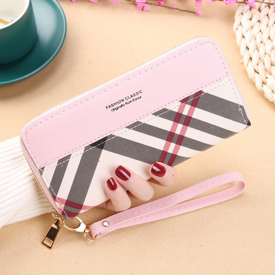 Γυναικείο πορτοφόλι με δερμάτινη λαβή και φερμουάρ