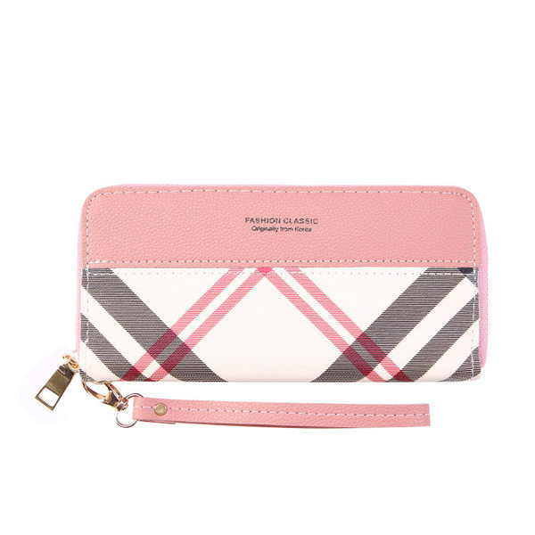 Γυναικείο πορτοφόλι με δερμάτινη λαβή και φερμουάρ