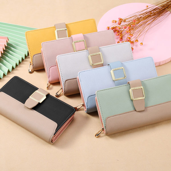 Jauna modeļa sieviešu maks ar metāla aizdari vairākās krāsās