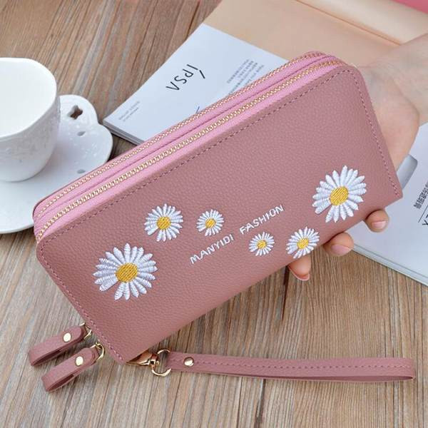 Νέο μοντέλο γυναικείο πορτοφόλι με δύο διαμερίσματα και κεντήματα