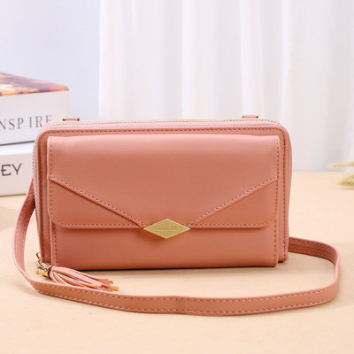 Γυναικείο έκο δερμάτινο πορτοφόλι με φούντα σε διάφορα χρώματα