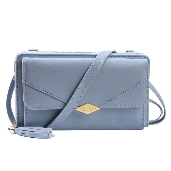 Γυναικείο έκο δερμάτινο πορτοφόλι με φούντα σε διάφορα χρώματα