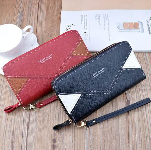 Jauna modeļa ādas maciņš ar diviem nodalījumiem sievietēm