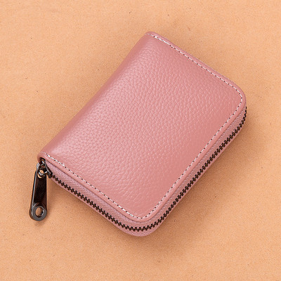 Μικρό έκο δερμάτινο πορτοφόλι με φερμουάρ για χρεωστικές κάρτες