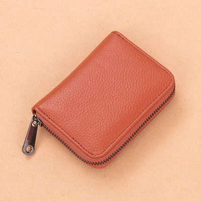 Μικρό έκο δερμάτινο πορτοφόλι με φερμουάρ για χρεωστικές κάρτες
