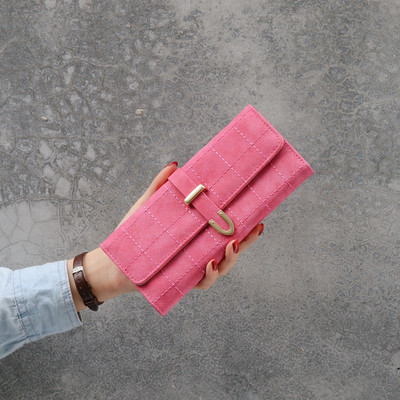 Γυναικείο πορτοφόλι με μεταλλική στερέωση - τρία χρώματα