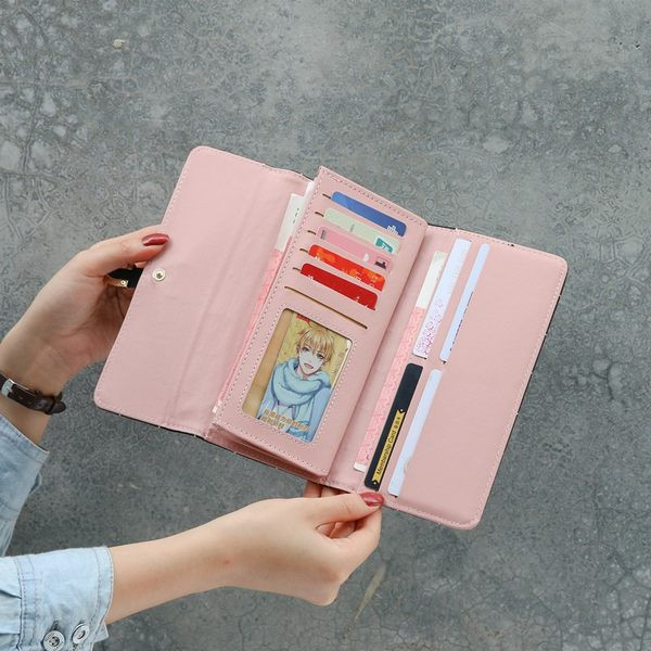 Γυναικείο πορτοφόλι με μεταλλική στερέωση - τρία χρώματα