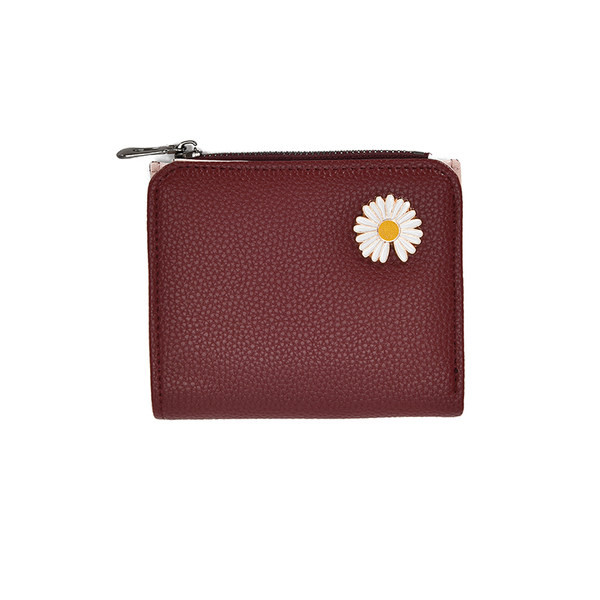 Έκο δερμάτινο πορτοφόλι μικρό  γυναικών με κέντημα πέρλες 