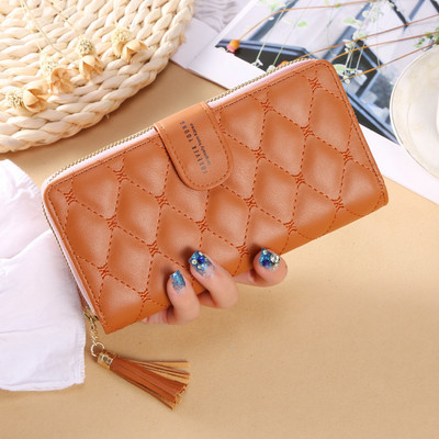 Γυναικείο πορτοφόλι με φούντα και μεταλλική στερέωση - οικολογικό δέρμα