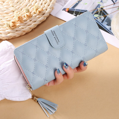 Γυναικείο πορτοφόλι με φούντα και μεταλλική στερέωση - οικολογικό δέρμα