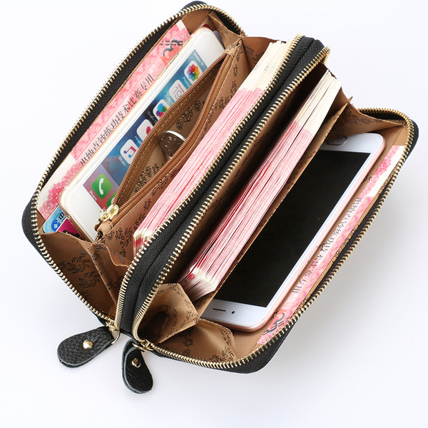 Γυναικείο πορτοφόλι νέο μοντέλο με διπλό φερμουάρ και κοντή λαβή