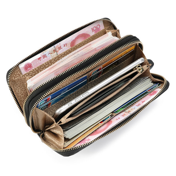 Απλό μοντέλο πολυλειτουργικό πορτοφόλι με διπλό φερμουάρ