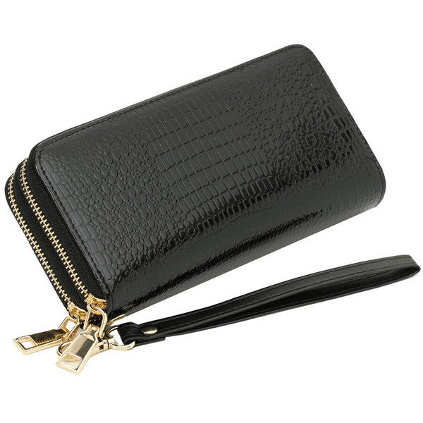 Απλό μοντέλο πολυλειτουργικό πορτοφόλι με διπλό φερμουάρ