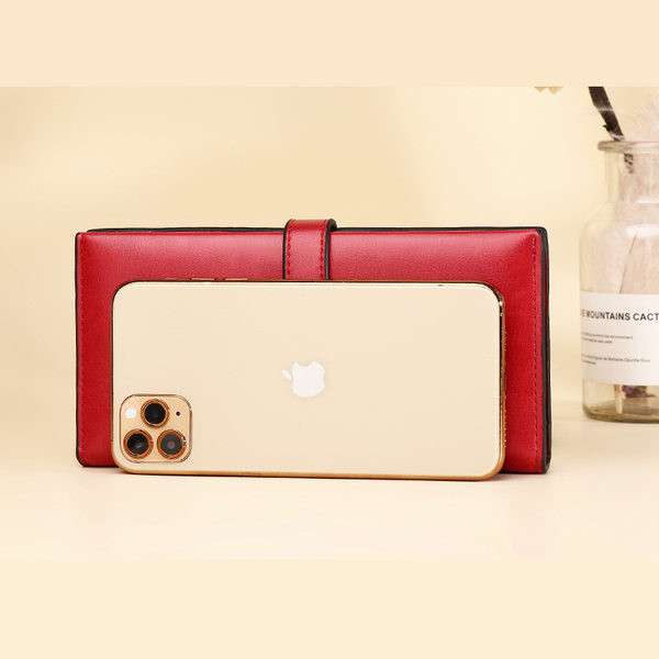 Γυναικείο έκο δερμάτινο πορτοφόλι κατασκευασμένο με μεταλλικό στοιχείο