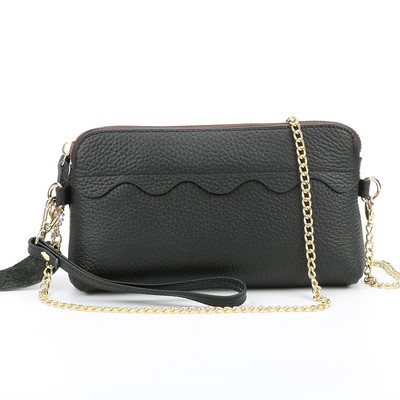 Έκο δερμάτινο πορτοφόλι νέο μοντέλο με φερμουάρ και μεγάλη μεταλλική αλυσίδα