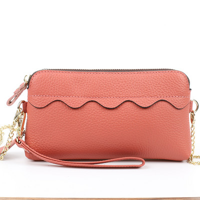 Έκο δερμάτινο πορτοφόλι νέο μοντέλο με φερμουάρ και μεγάλη μεταλλική αλυσίδα