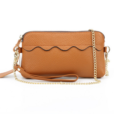 Έκο δερμάτινο πορτοφόλι νέο μοντέλο με φερμουάρ και μεγάλη μεταλλική αλυσίδα