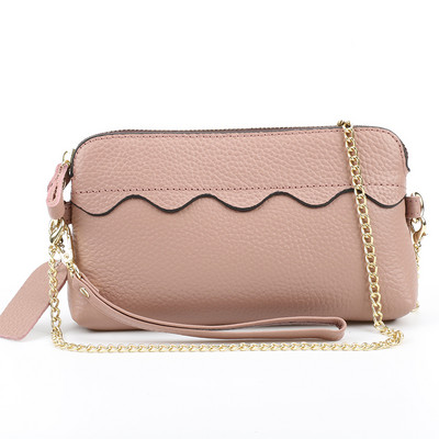 Έκο δερμάτινο πορτοφόλι νέο μοντέλο με φερμουάρ και μεγάλη μεταλλική αλυσίδα