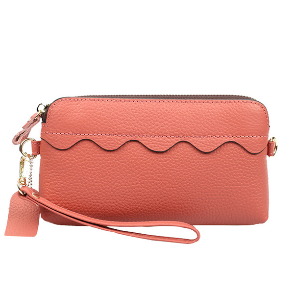 Έκο δερμάτινο πορτοφόλι νέο μοντέλο με φερμουάρ και μεγάλη μεταλλική αλυσίδα