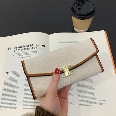 Γυναικείο έκο πορτοφόλι με κέντημα και αγκράφα - δύο μοντέλα