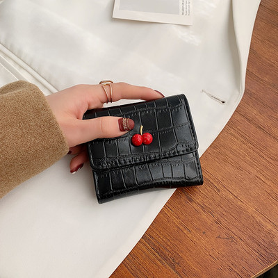 Γυναικείο πορτοφόλι με διακόσμηση κερασιάς - οικολογικό δέρμα