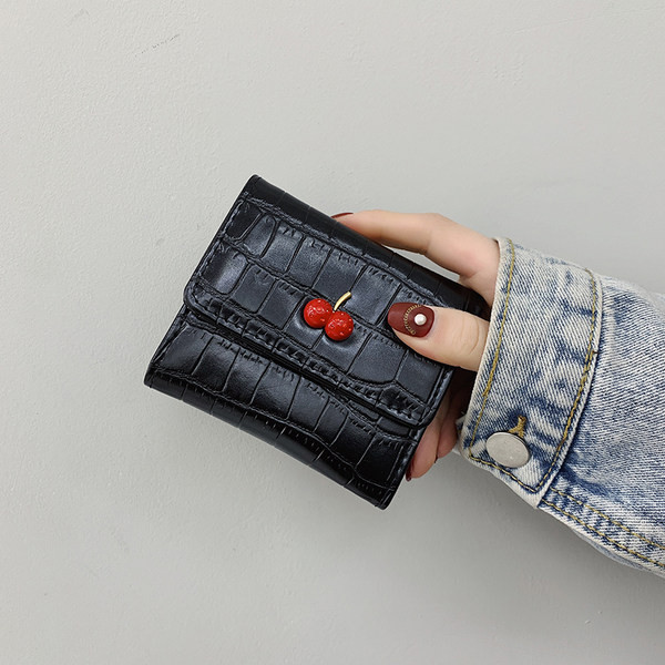 Γυναικείο πορτοφόλι με διακόσμηση κερασιάς - οικολογικό δέρμα