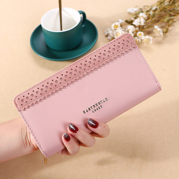 Μεγάλο γυναικείο πορτοφόλι με επιγραφή σε διάφορα χρώματα