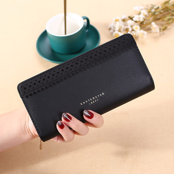 Μεγάλο γυναικείο πορτοφόλι με επιγραφή σε διάφορα χρώματα