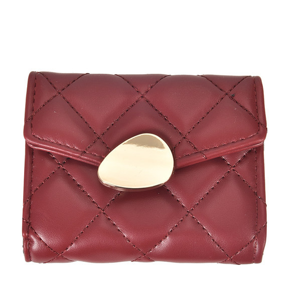 Μίνι γυναικείο πορτοφόλι με μεταλλικό στοιχείο και στερέωση