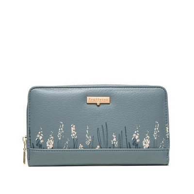 Καθημερινό γυναικείο πορτοφόλι με φερμουάρ και μεταλλική διακόσμηση